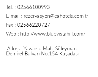 Blue Vista Hill Hotel iletiim bilgileri